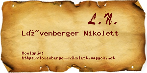 Lövenberger Nikolett névjegykártya