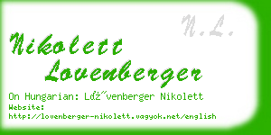 nikolett lovenberger business card